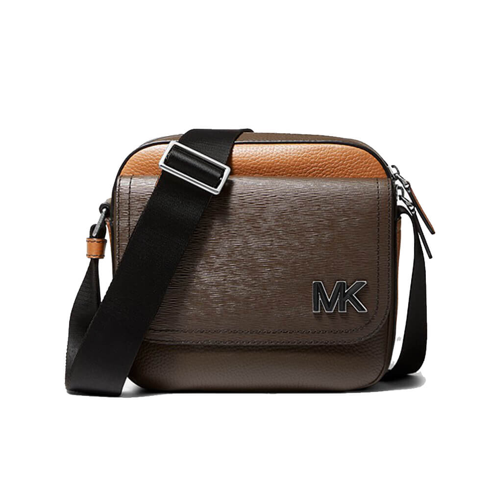 

Сумка Michael Kors Hudson Color-Blocked Leather Messenger, коричневый