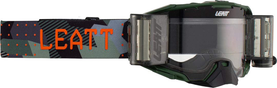 Очки Leatt Velocity 6.5 Camo Roll-Off для мотокросса, черно-зеленые