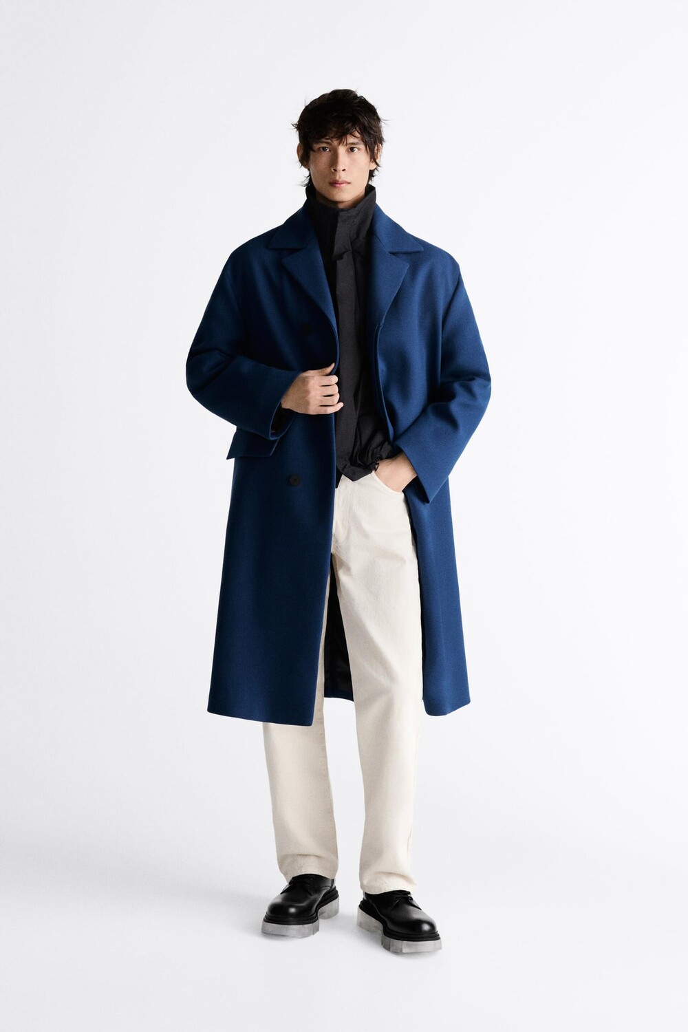 

Прозрачные ботинки на шнуровке ZARA, черный
