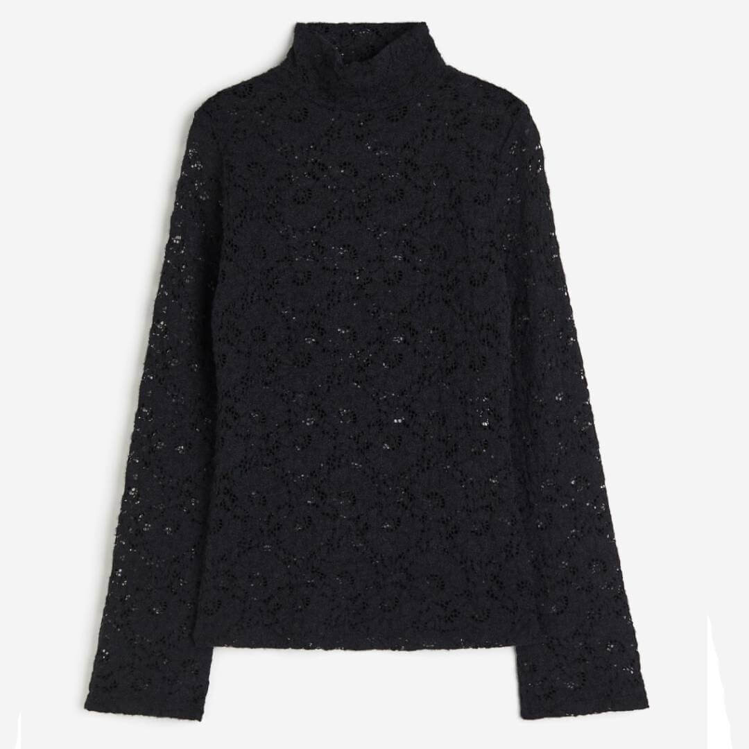 

Топ кружевной H&M With Straps, черный