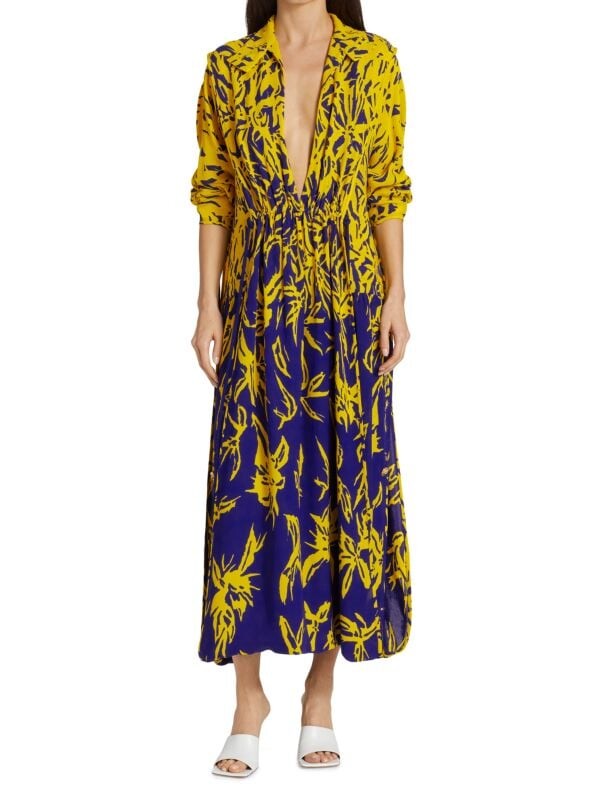 

Платье миди Proenza Schouler с вырезом на груди, cobalt