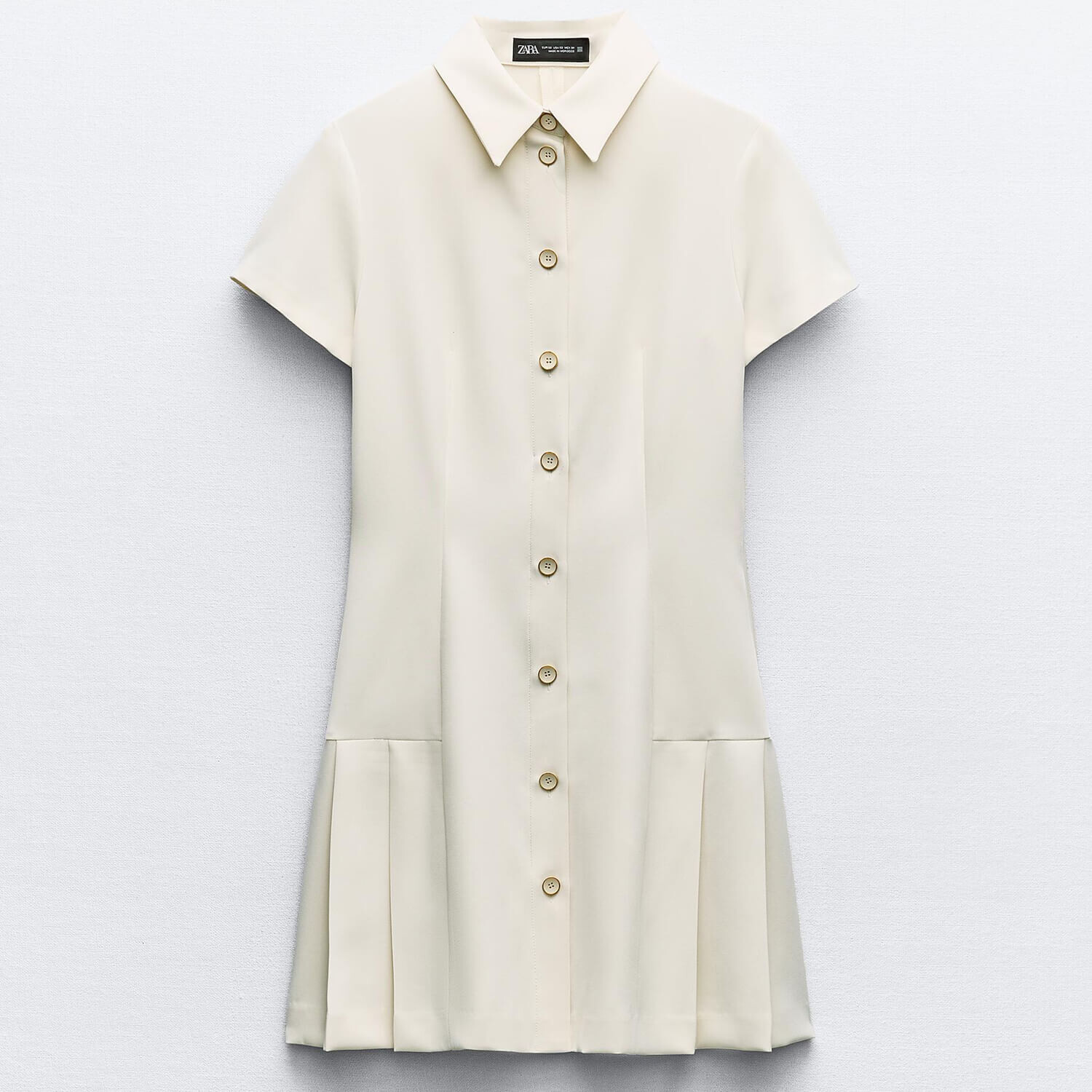 

Платье Zara Mini With Collar, экрю