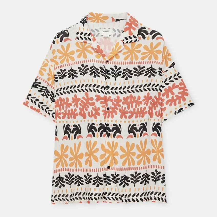 

Рубашка Pull&Bear Coloured Hawaiian, белый/мультиколор