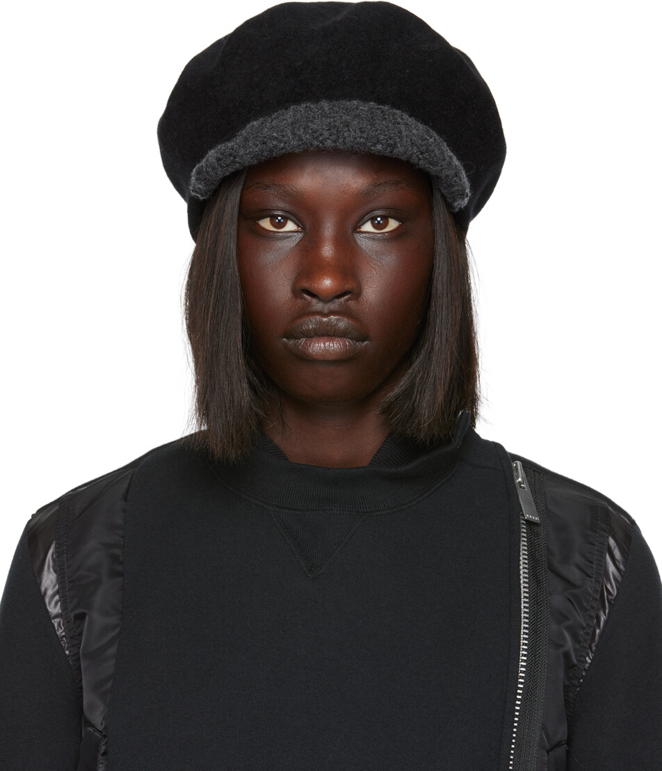 

Черный гибридный берет sacai