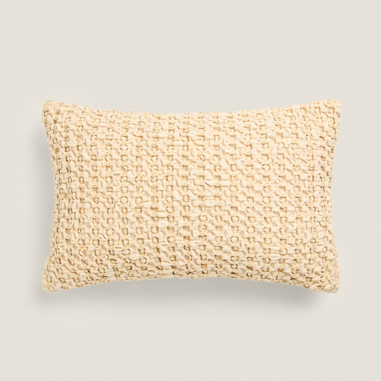Чехол для подушки Zara Home Waffle-knit, бежевый свитер zara waffle knit светло бежевый