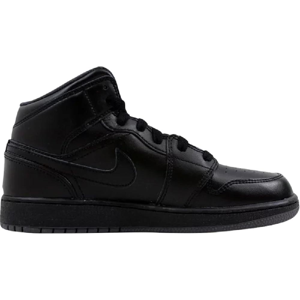 Кроссовки Air Jordan 1 Retro Mid GS Triple Black, черный кроссовки lacoste zapatillas black dark grey