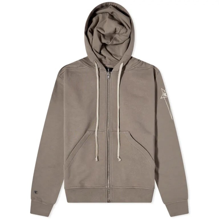 

Толстовка Champion X Rick Owens Jasons Hoodie, серо-бежевый