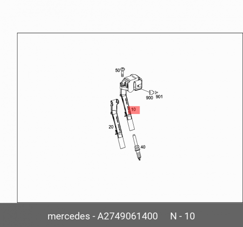 Катушка зажигания (1Cyl) MB W204/W212/X204 MERCEDES-BENZ A 274 906 14 00 t26cs ignition coil high voltage package ignition mcculloch 585565501