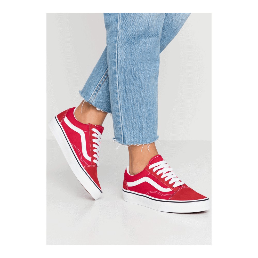 Кроссовки Vans Old Skool, racing red/true white - фото