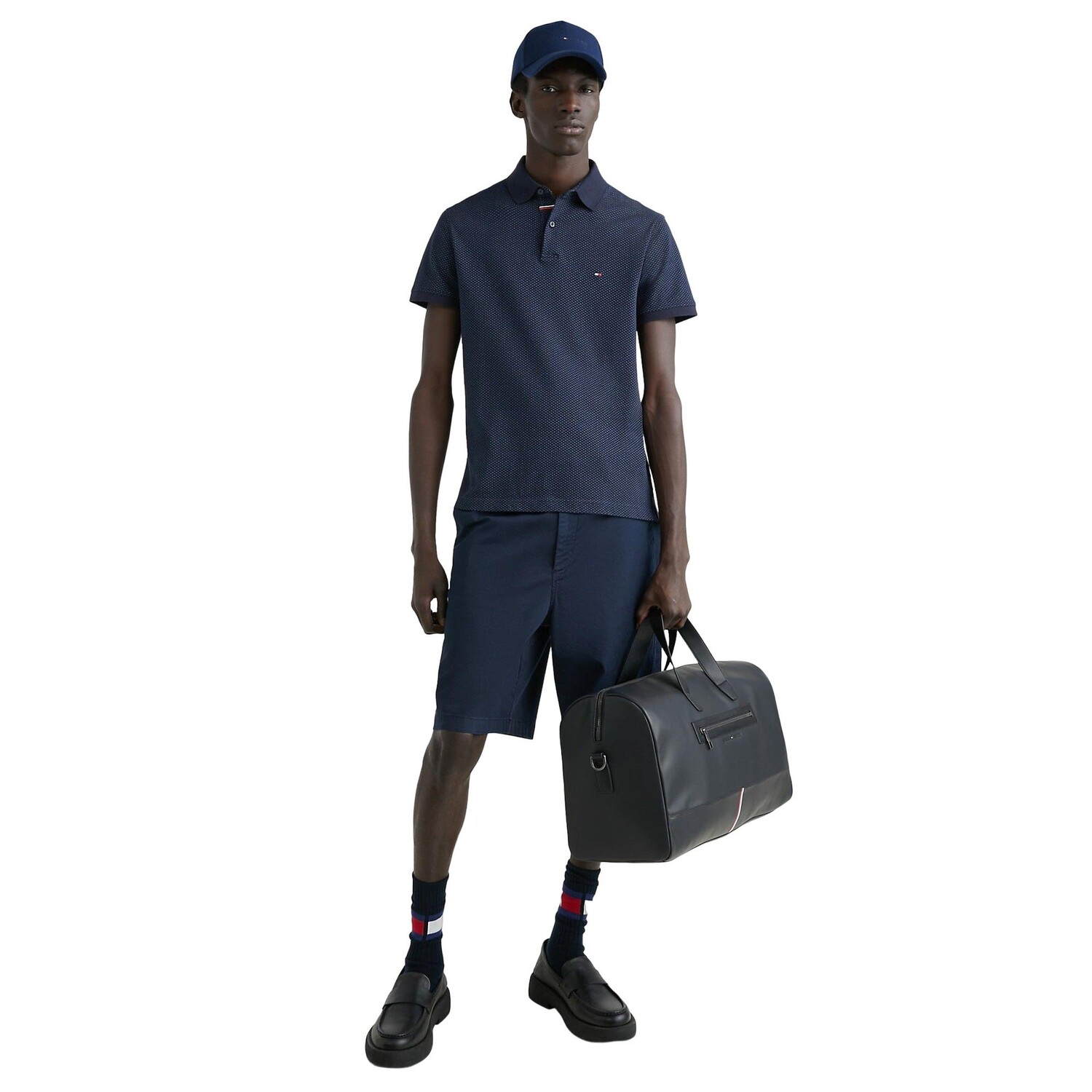 

Поло Tommy Hilfiger Micro Print Slim Fit, темно-синий