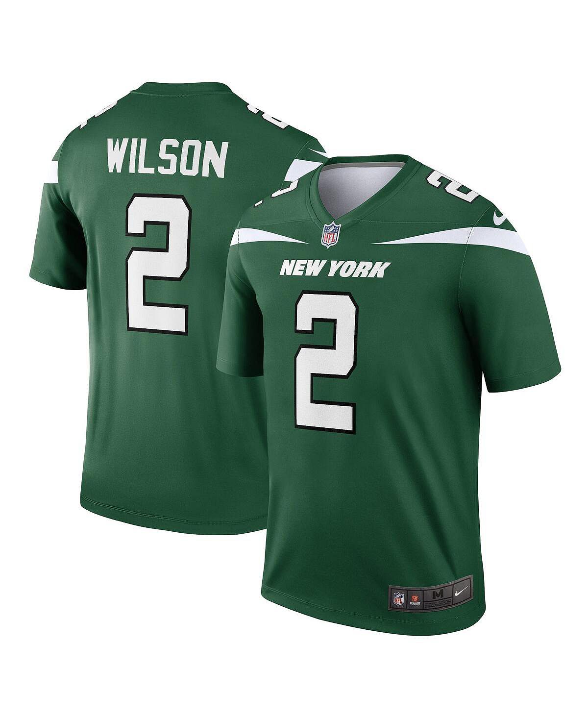 Мужская футболка zach wilson gotham green new york jets legend Nike, зеленый мужская зеленая футболка new york jets legend icon performance nike