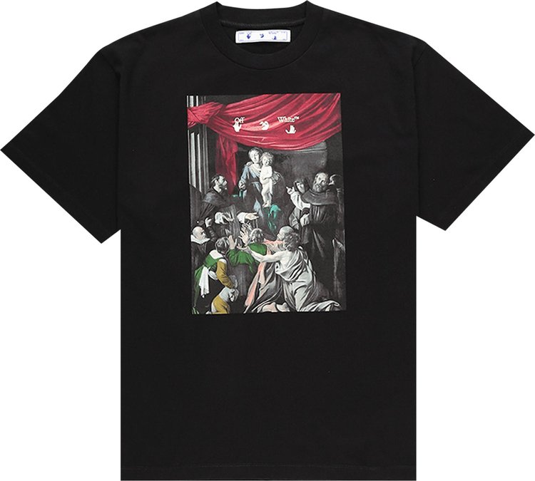 Футболка Off-White Caravaggio Painting Short-Sleeve Over Tee 'Black', черный - фото