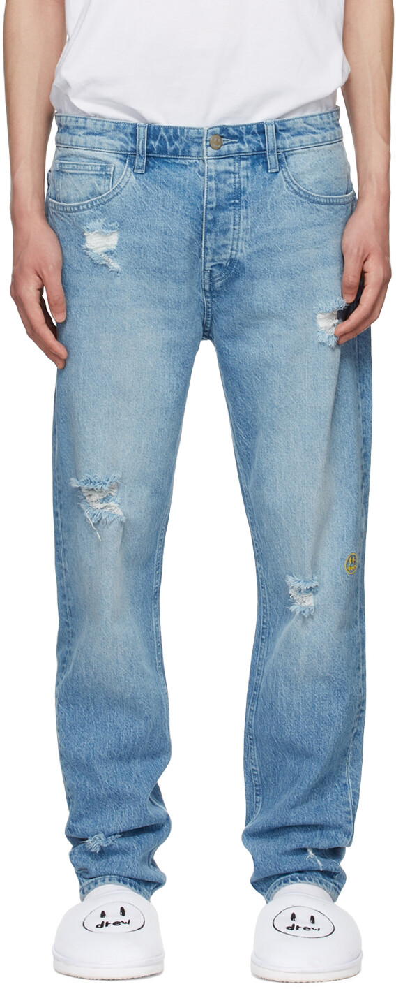 

SSENSE Эксклюзивные синие зауженные джинсы drew house
