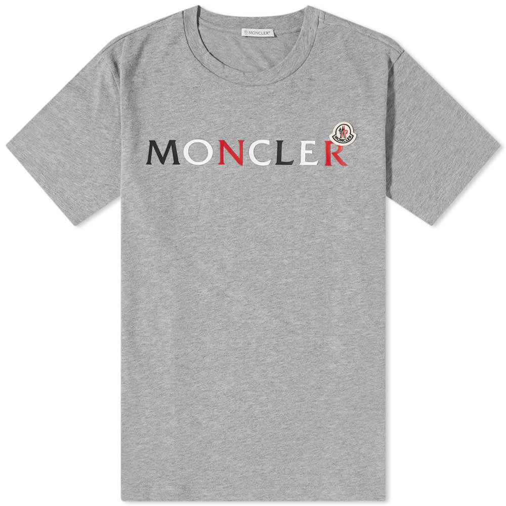 

Футболка Moncler Tricolore Text Logo Tee, Серый