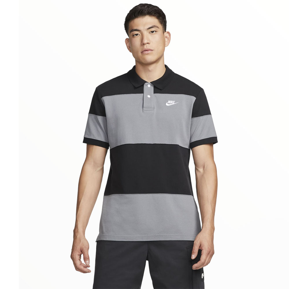 Рубашка поло Nike Sportswear Sport Essentials, серый/черный
