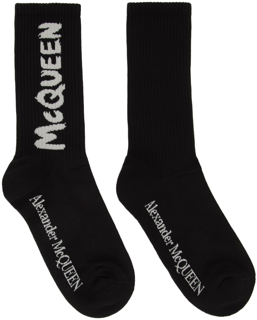 

Черные носки с граффити Alexander McQueen