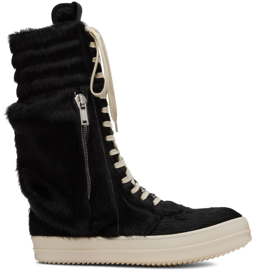 

Черные кроссовки Cargobasket Pony Hair Rick Owens