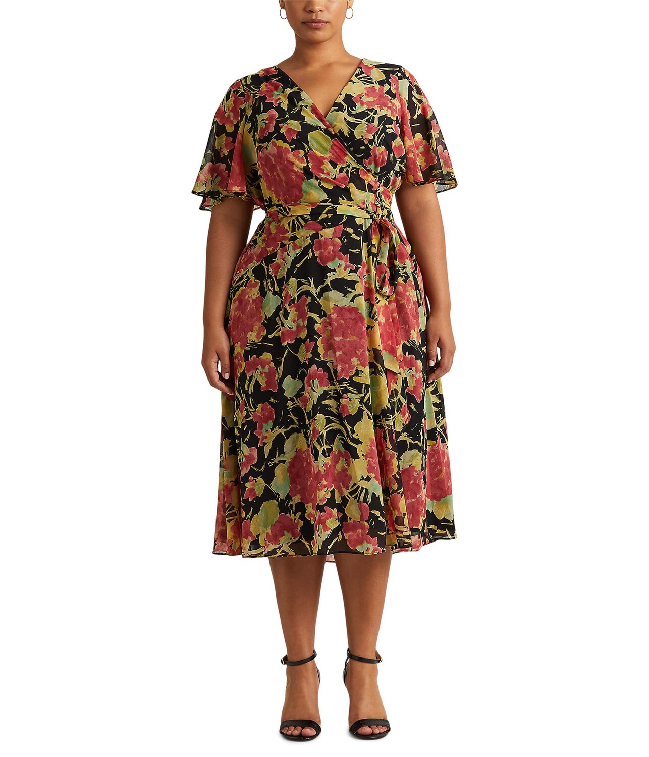 

Платье LAUREN Ralph Lauren, Plus Size Floral Crinkle Georgette Midi Dress
