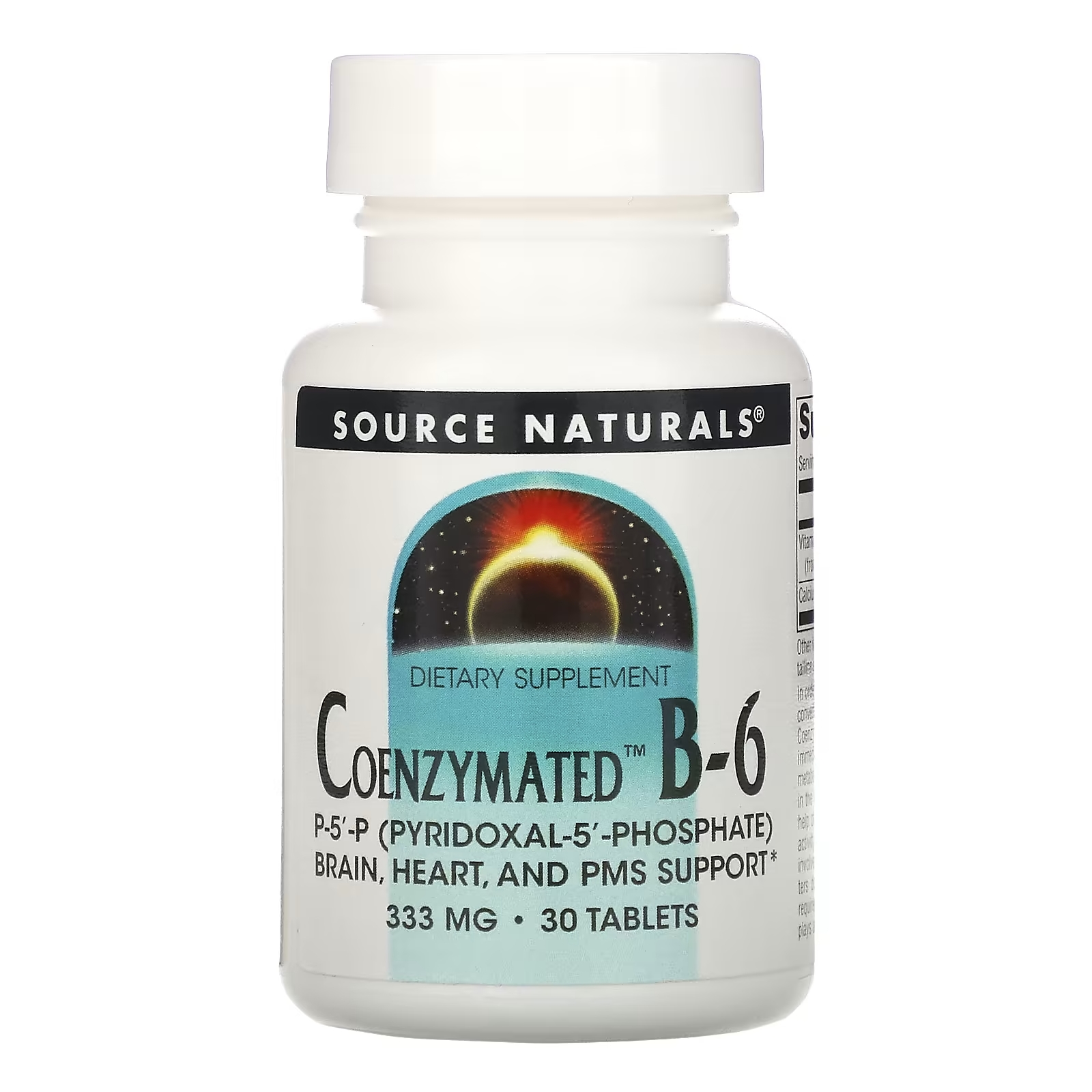 Source Naturals ферментированный витамин B6 333 мг, 30 таблеток source naturals ферментированный витамин b 2 60 мг 120 пастилок
