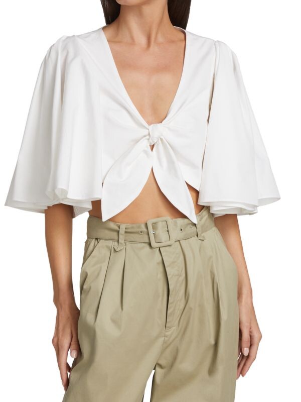 

Топ No Pise La Grama Beckhoff с завязками спереди, off white