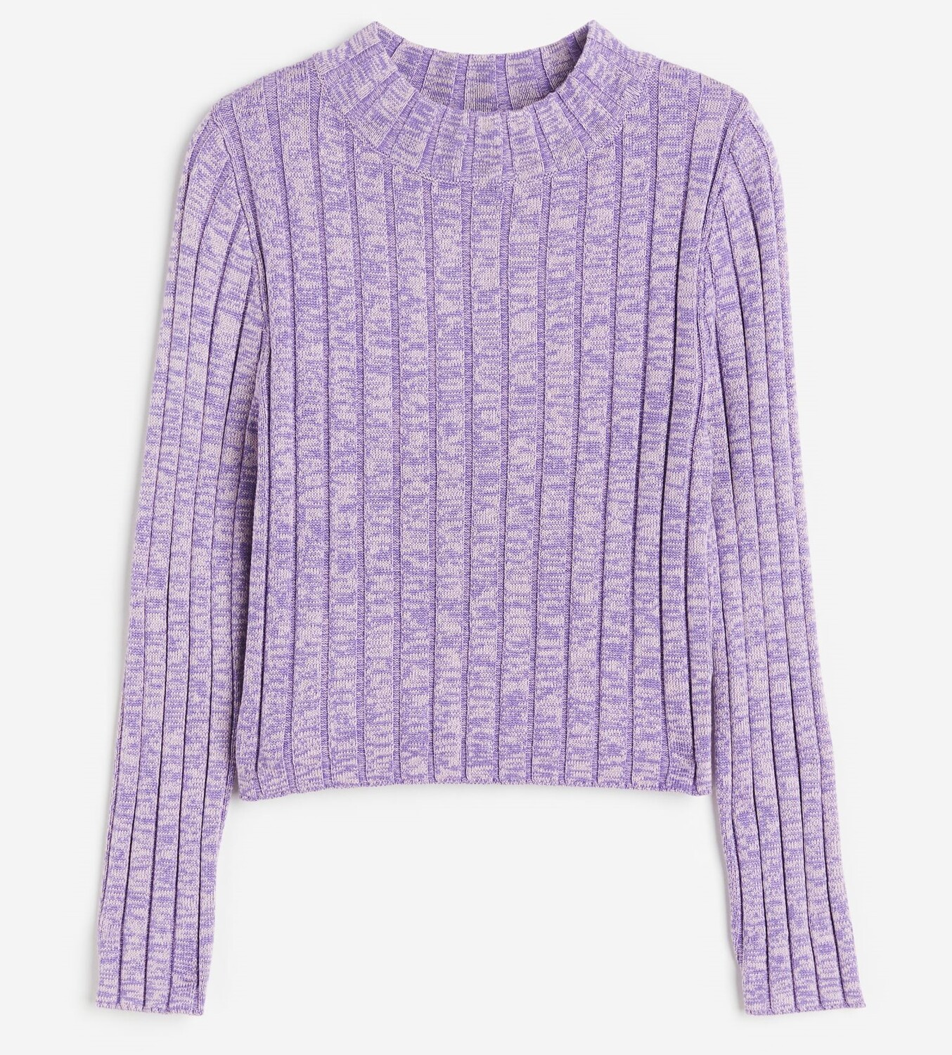 

Джемпер H&M Rib-knit Mock Turtleneck, фиолетовый