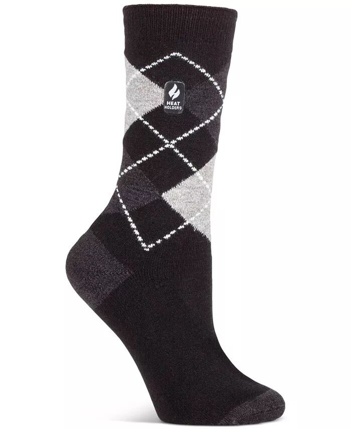 

Женские ультралегкие носки Delilah Argyle Crew Heat Holders, черный