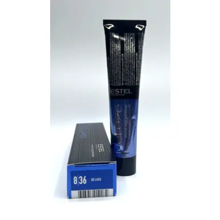 

Краска для волос Estel Deluxe Creme Care 60мл Светлый блондин Золотисто-фиолетовый 8/36, Estel De Luxe