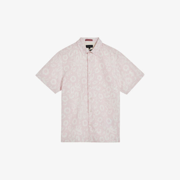 

Рубашка Flasiby стандартного кроя с цветочным принтом из смесового лиоцелла Ted Baker, розовый