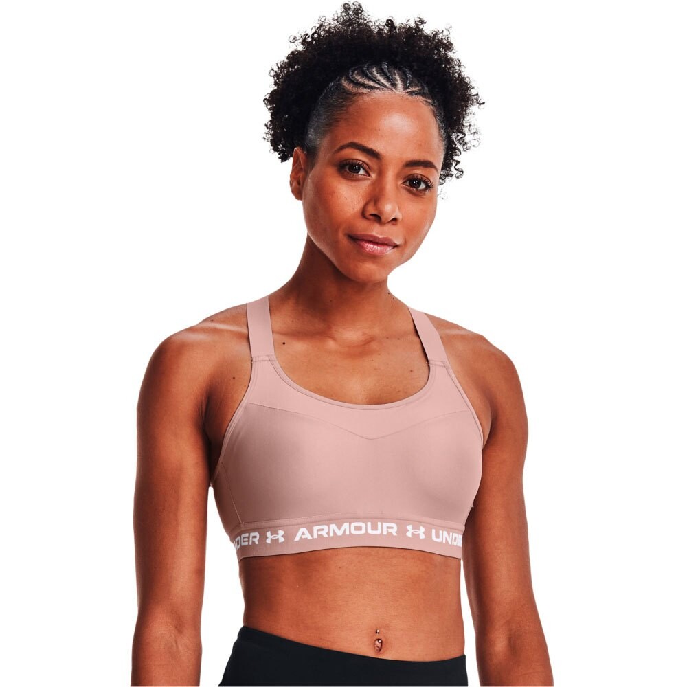 Топ Under Armour Crossback, розовый топ женский бра under armour ua crossback mid bra solid ne размер 40 42 rus