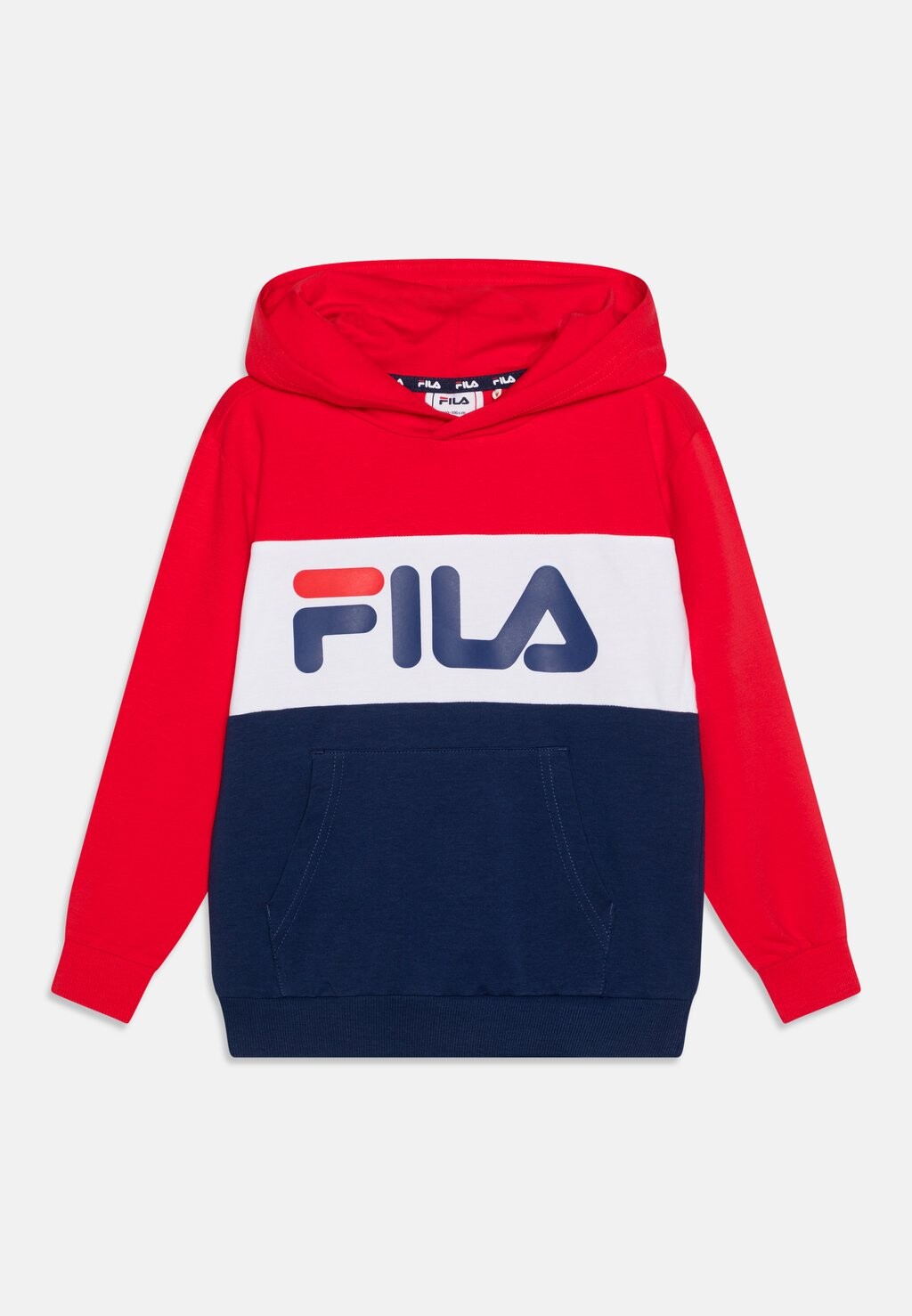 Толстовка Bagana Blocked Hoody Unisex Fila, цвет medieval blue/true red/bright white