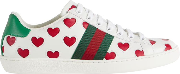 Кроссовки Gucci Wmns Ace Hearts, белый - фото