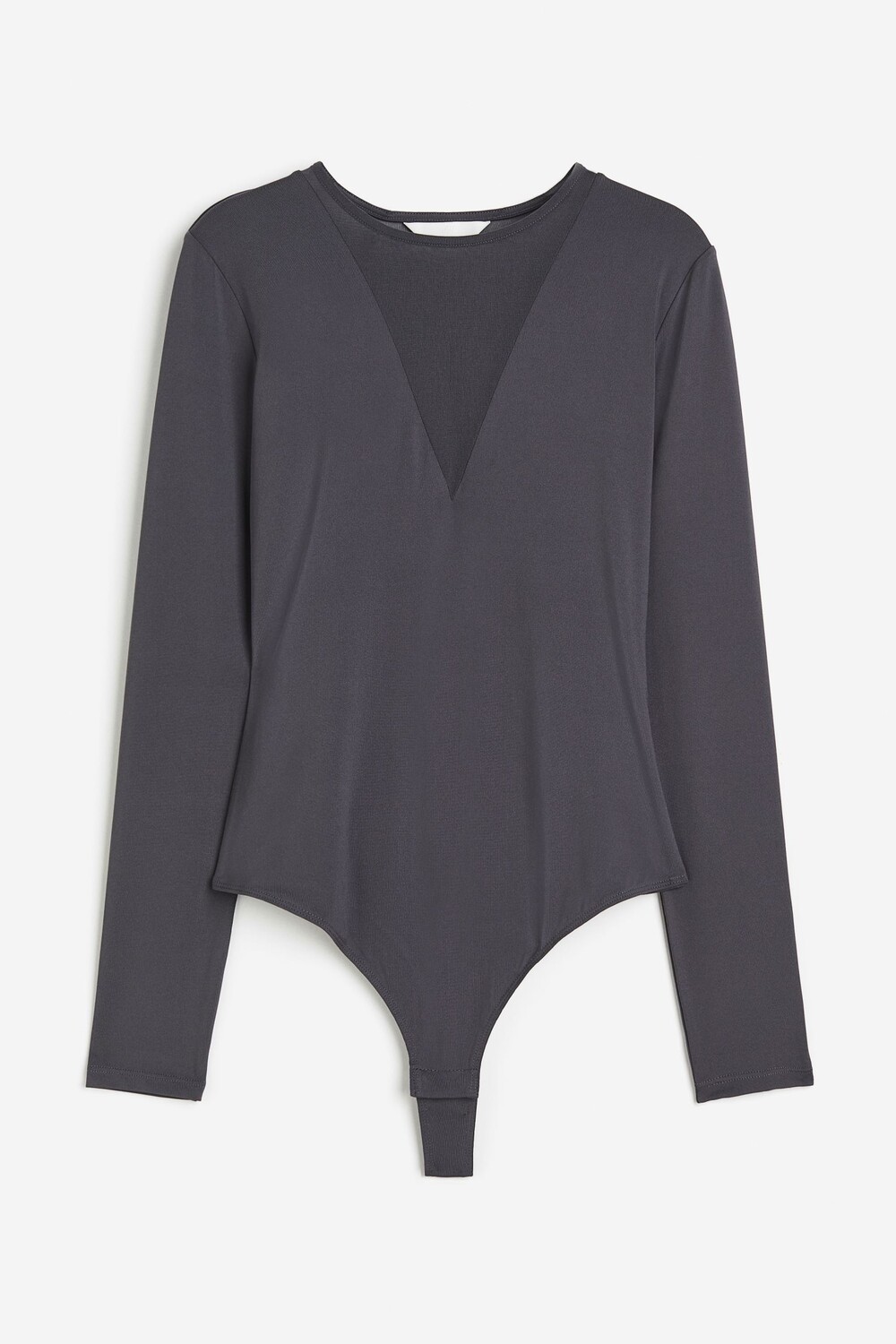 

Боди H&M Mesh-detail Jersey, темно-серый