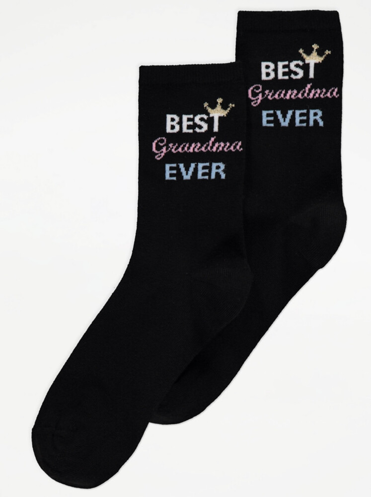 

Черные носки с принтом Best Grandma Ever Slogan George., черный