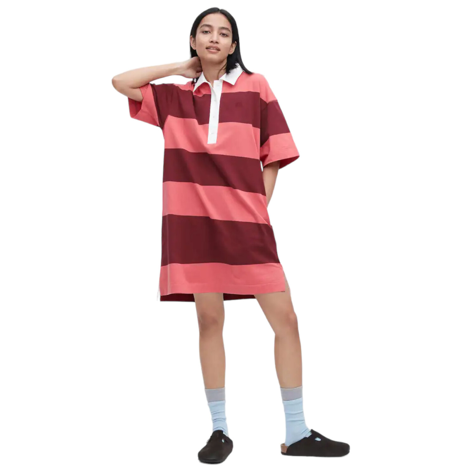 

Платье Uniqlo x JW Anderson Striped Polo Short Sleeved, розовый