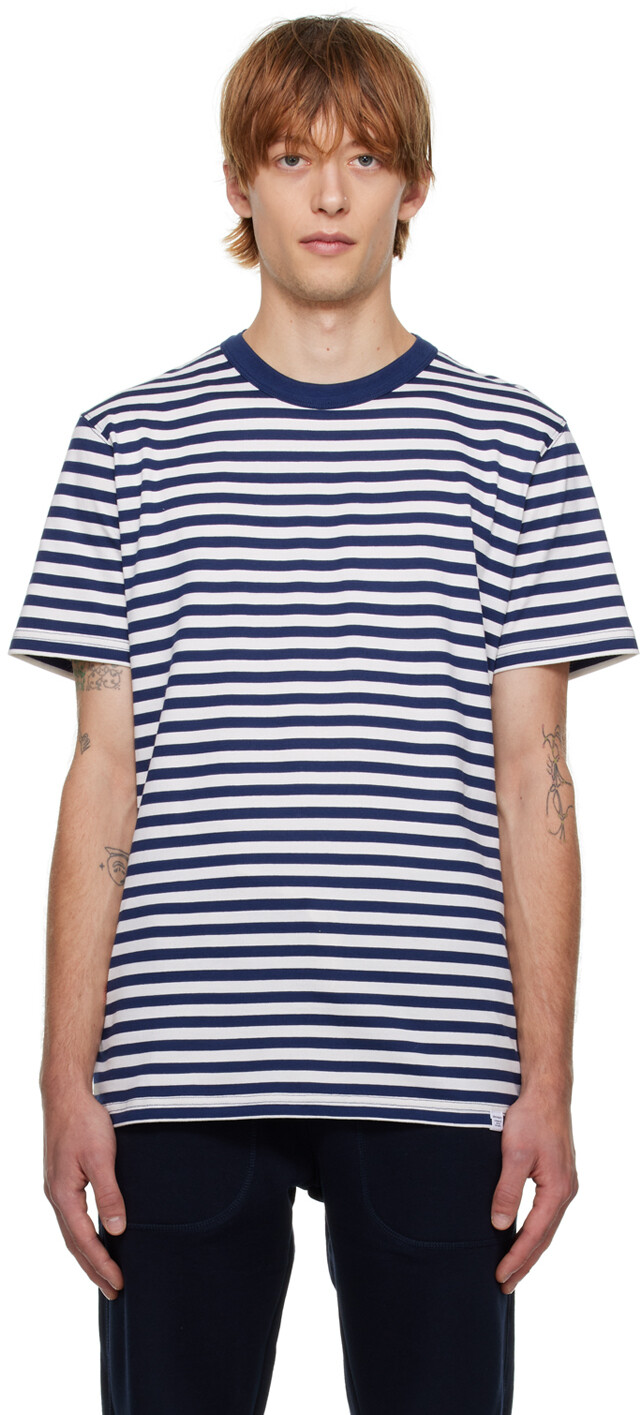 

Темно-сине-белая классическая футболка в полоску Niels Norse Projects