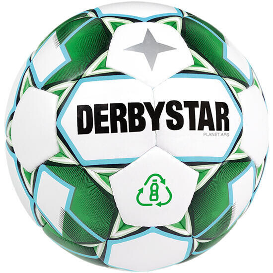 

Футбольный мяч Derbystar из переработанных материалов, белый/зеленый/черный, Серый
