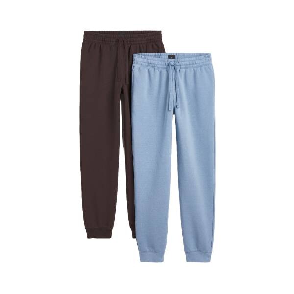 

Комплект спортивных штанов H&M Regular Fit Sweatpants, 2 пары, темно-коричневый/голубой