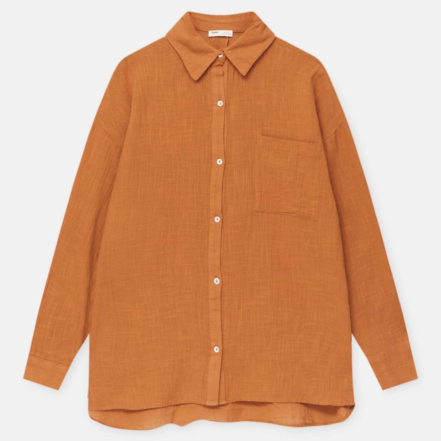 

Рубашка Pull&Bear Rustic Oversized, охра