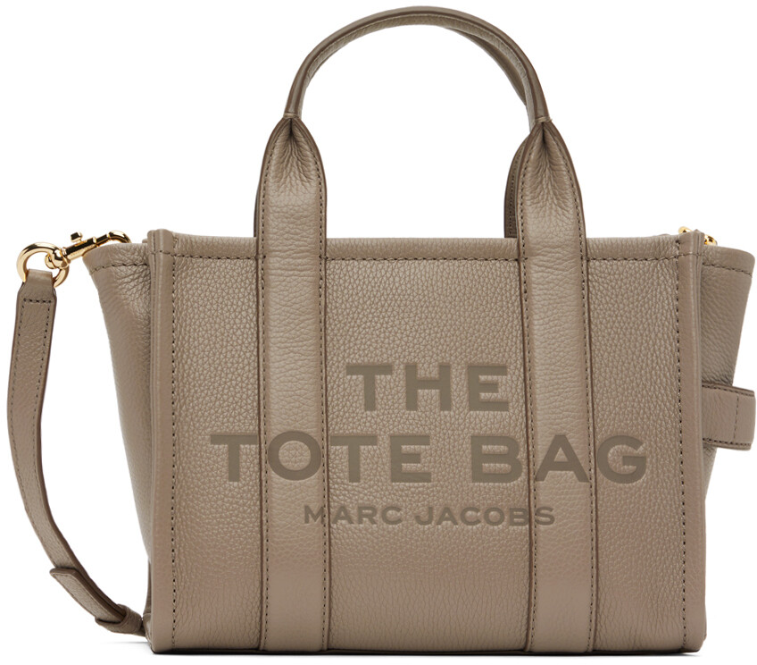 

Серая объемная сумка-тоут The Leather Mini Marc Jacobs