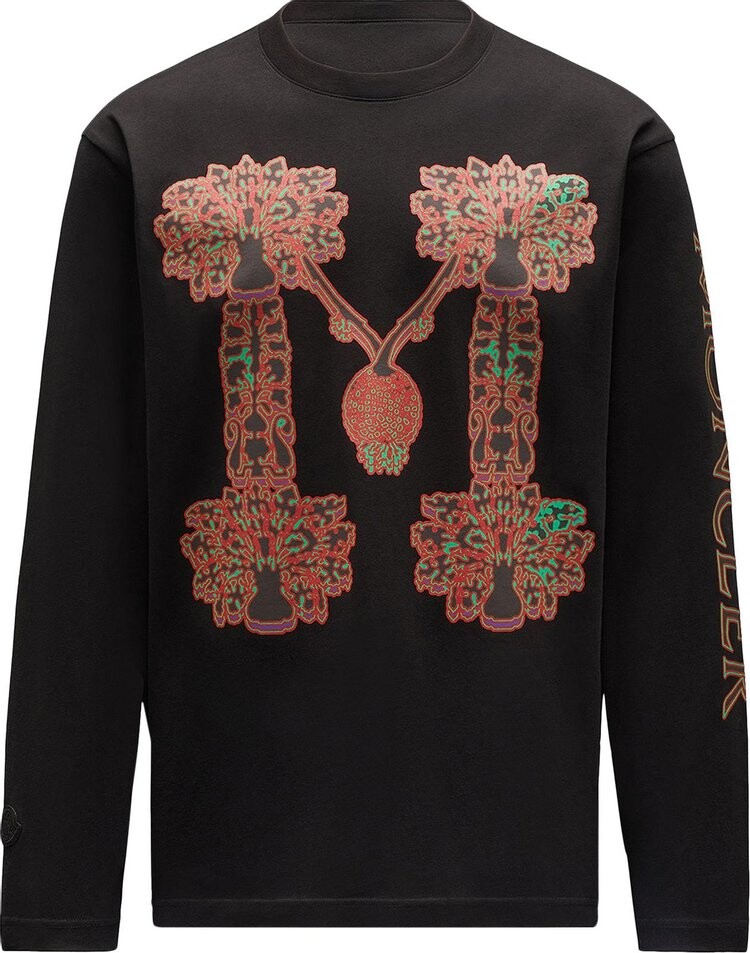 

Футболка 2 Moncler Typography Motif T-Shirt 'Black', черный