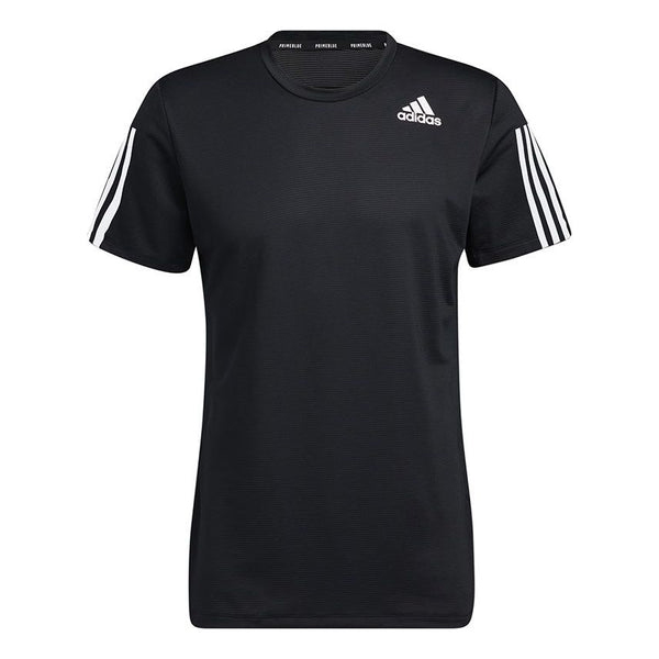Футболка Adidas Aero3s Tee Pb Stripe Sports Short Sleeve Black, Черный цена и фото