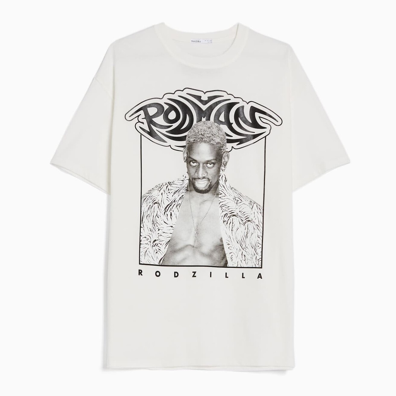 

Футболка Bershka X Dennis Rodman Print Short Sleeve, белый