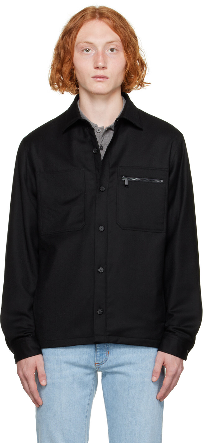 

Черная утепленная рубашка ZEGNA