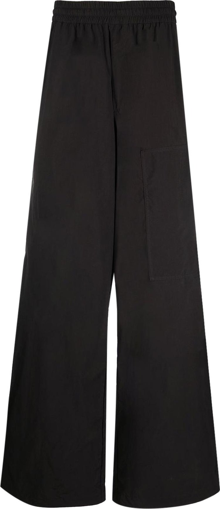 Брюки Off-White Wide Leg Trousers 'Black', черный - фото