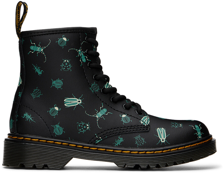 

Kids Black 1460 Glow In The Dark Bugs Ботинки для больших детей Dr. Martens