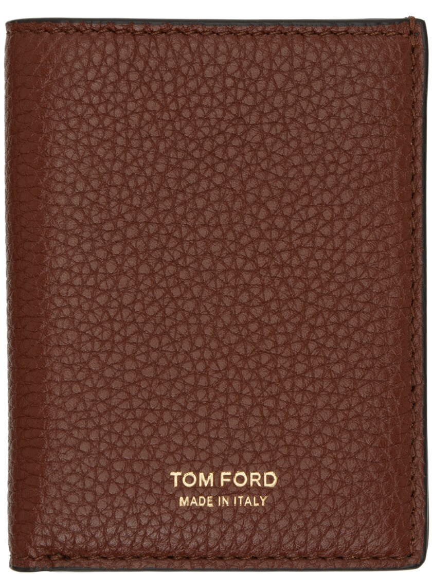 

Коричневая складная визитница TOM FORD