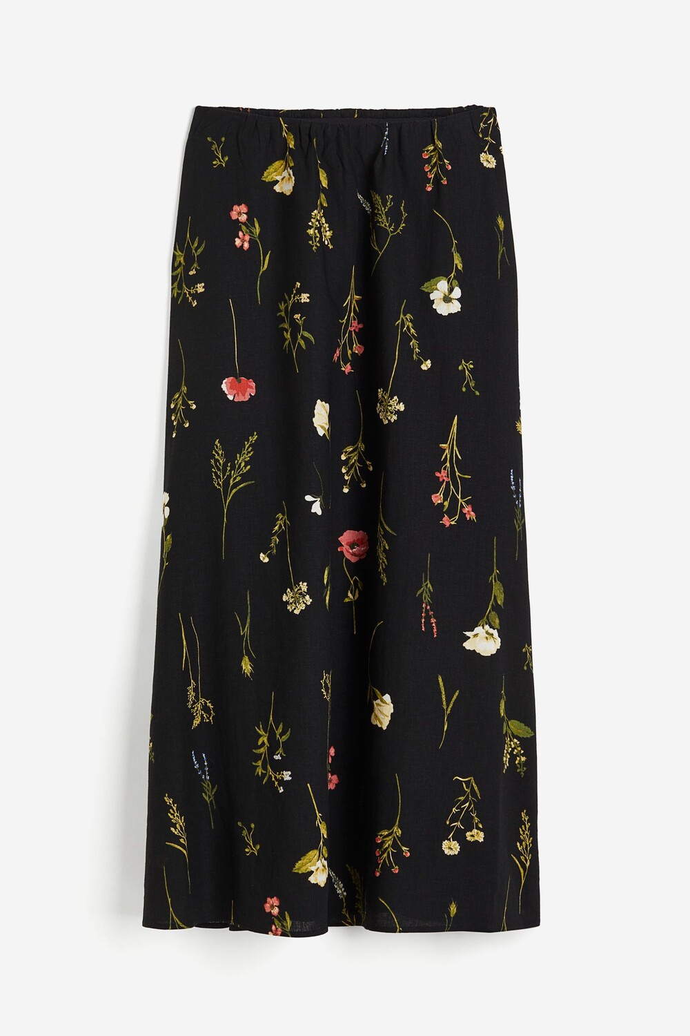 

Юбка H&M Linen-blend Maxi, черный