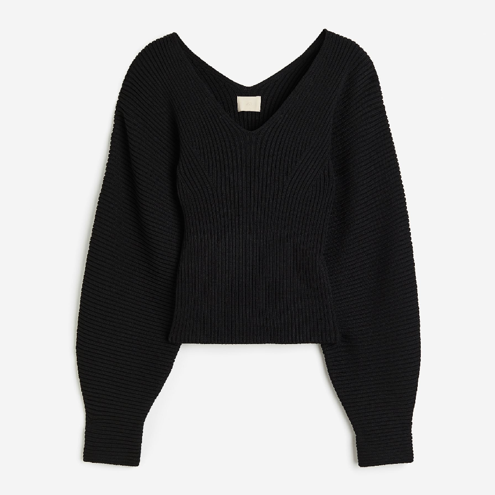 свитер ripndip f u knit sweater periwinkle m Свитер H&M Rib-knit Sweater, черный