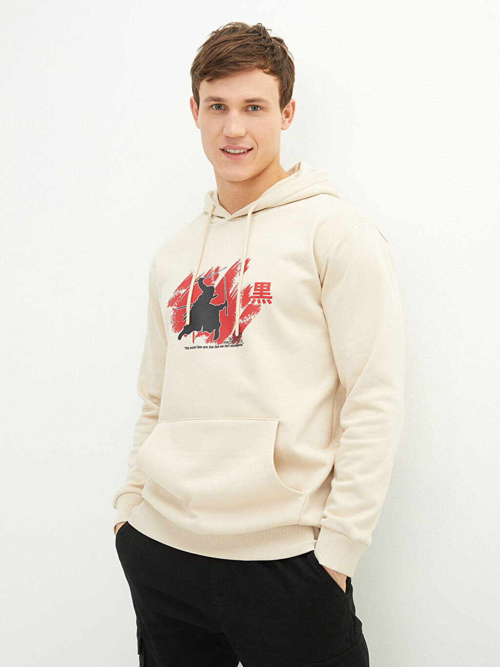 

Мужская толстовка Oversize с длинным рукавом и принтом LCW Casual