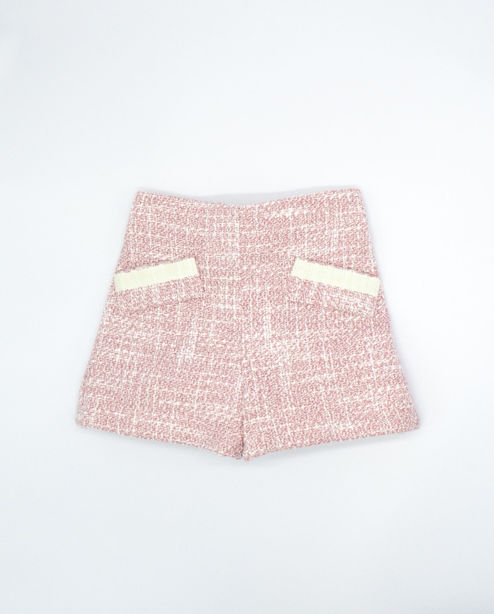 Розовые твидовые шорты для девочки Fina Ejerique, розовый
